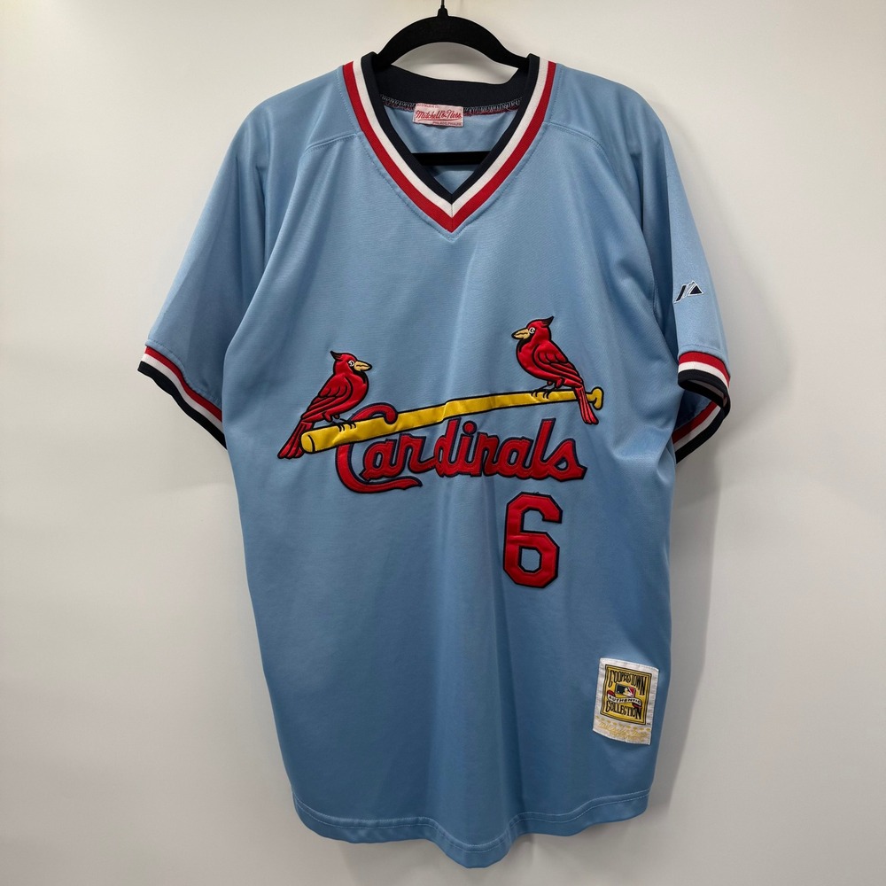 Mitchell & Ness Mens XL Cardinals Jersey Light Blue Stan Musial 6 Cooperstown